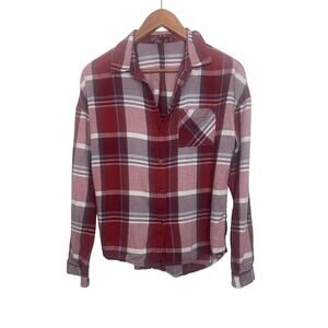 Prana Flannel Shirt Women’s Size XS Red White Plaid